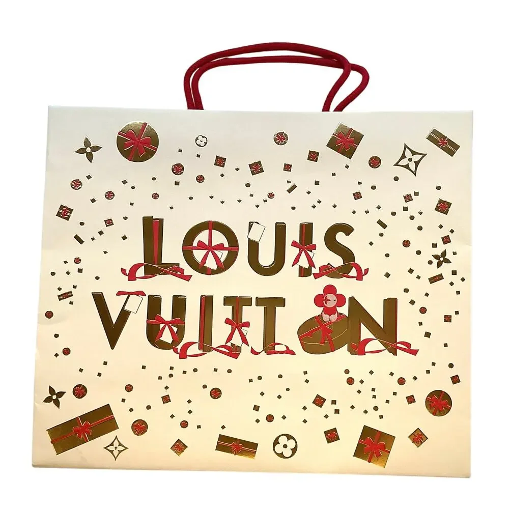 Two Authentic Louis Vuitton Shopping Bags Holiday Large & Classic Small - Picture 2 of 11
